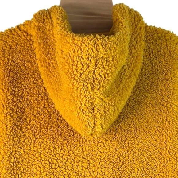 Love Tree Large Mustard Yellow Sherpa Teddy Hoodie Fuzzy Polyester Pullover - Picture 4 of 6